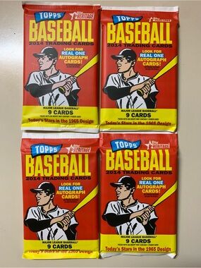 2014 Topps Heritage Baseball Unopened Pack Lot (4 Packs) - Sealed Retail